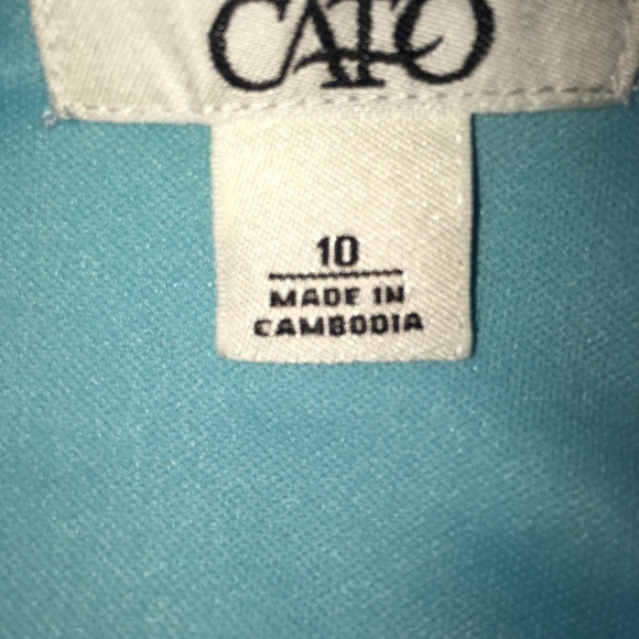 Two tone dress w slim belt.  Blue and black - Picture 3 of 3